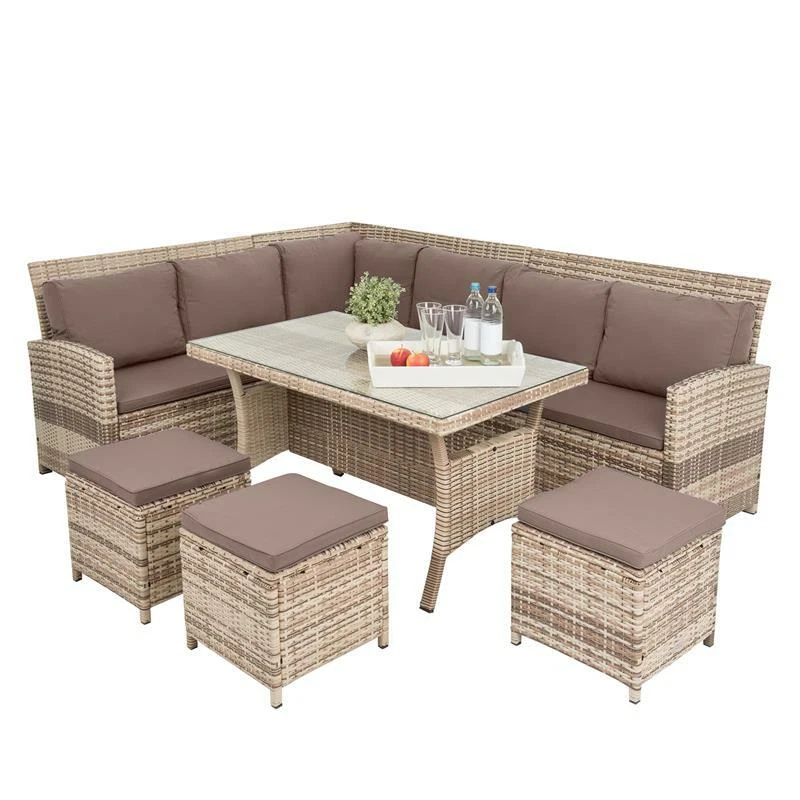 Polyrattan Essgruppe 20tlg Lounge Möbel Sofa Gartenset Gartengarnitur Sitzgruppe - Bild 4 von 4