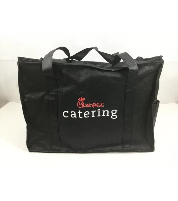 Chick Fil A Catering Tote Bag 21x12x14" Black Large Handles Lightweight