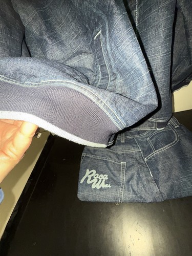 Set 2 pezzi vintage uomo Roca Wear jeans blu e giacca jeans chiusura a scatto 3XL - Foto 7 di 14
