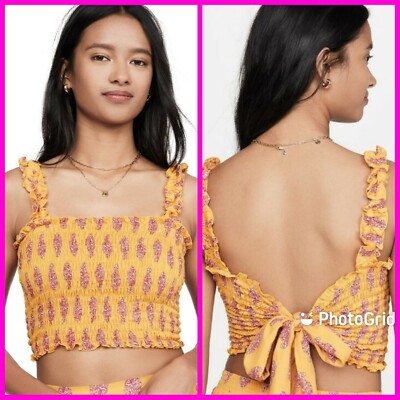 Coolchange Daria Tie Crop Top Mango Guava Odessa Orange Size Medium 