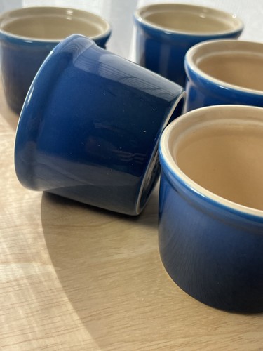 Set 5 Signed Berndes Germany Vintage Ramekins Blue Ombre Custard Baking - Picture 4 of 13