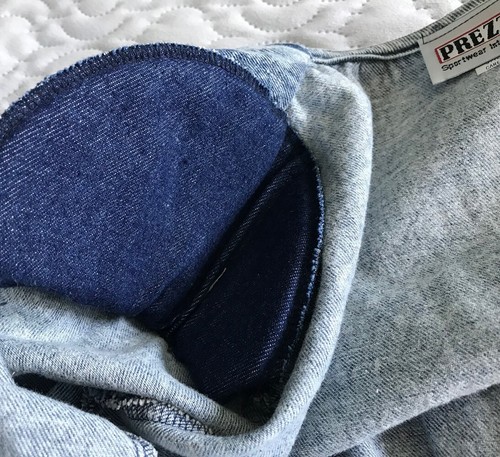 Vintage Prezzia Acid Washed Denim Dress Button Up/Shoulder Pads Made in USA 10 - Picture 14 of 18