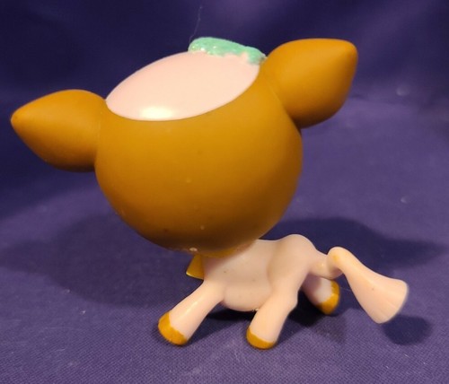 Authentische Littlest Pet Shop # 3126 weiß braun rosa Streusel Kuh Glitzer Blume - Bild 5 von 8