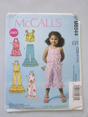 McCall's M6544 Schnittmuster, Jumpsuit/Hose, Laura Ashley, Gr. 2-5 J., neu