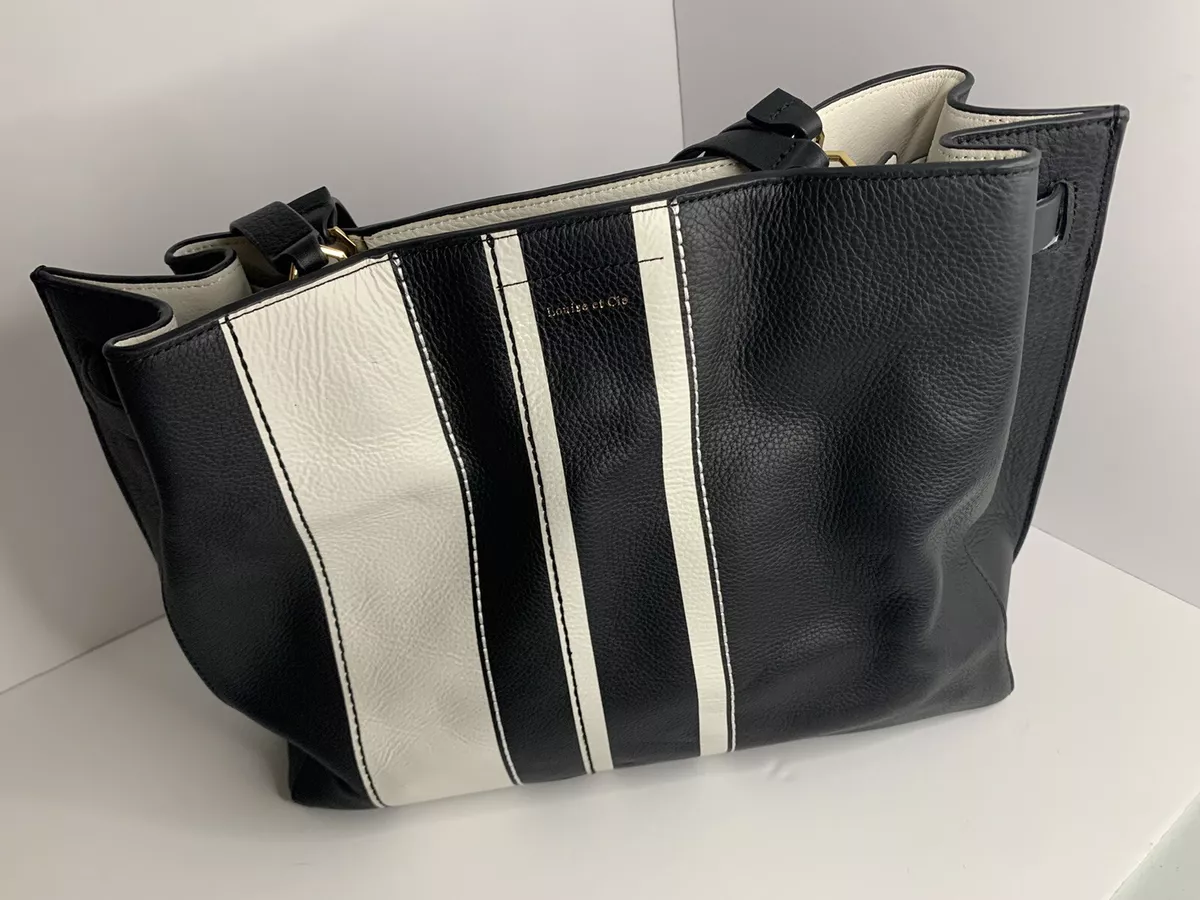 Louise Et Cie Black & White Pebbled Leather Purse By Vince Camuto Quality  Bag EC