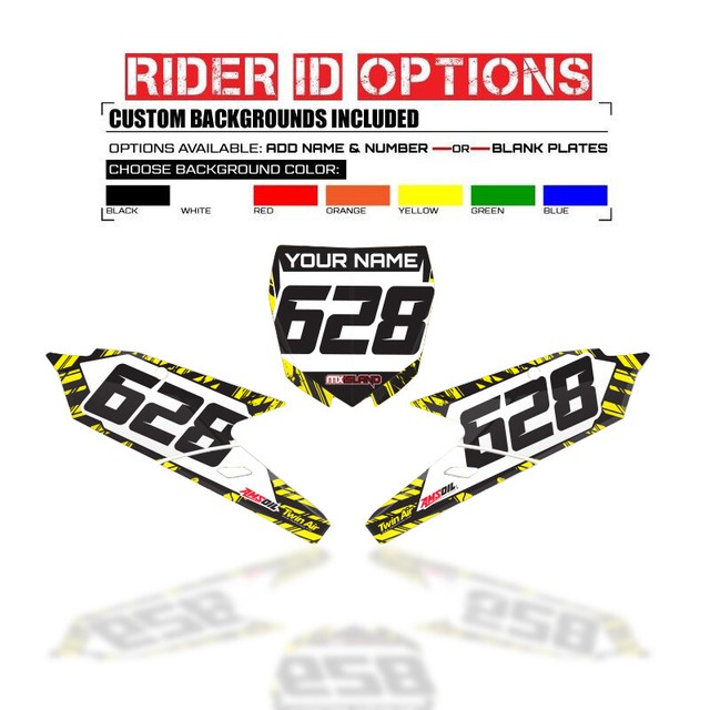 06 09 YZ 250F/YZ 450F CUSTOM NUMBER PLATE BACKGROUND GRAPHICS YAMAHA DECALS eBay