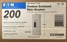 Eaton ECCVH200R Outdoor  200 AMP Main Breaker Enclosure With Main Breaker New