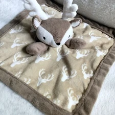 Levtex Baby Deer Lovey Security Blanket  Baby Plush Lovie Brown Minky soother