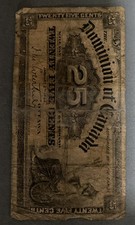 CANADA 25 CENTS 1900 Banknote Dominion of Canada Torn Taped