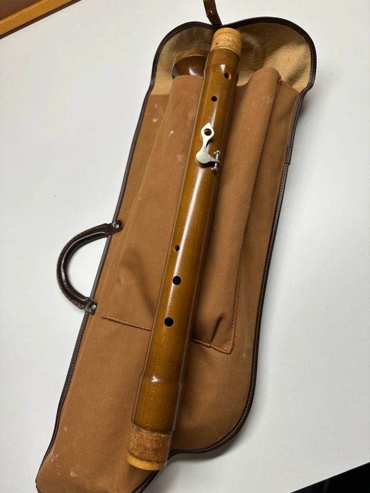 Grabadora de Bajo Moeck Tuju Vintage Modelo Barroco 433 con Bocal y Estuche - Alemania Foto 3 de 4