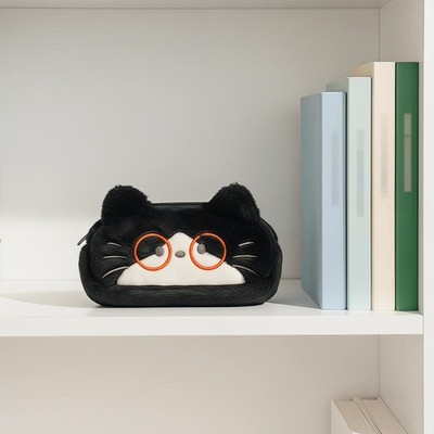 1Pcs Funny Cat Cartoon Pencil Case Cute Kawaii Stationery Storage Bag