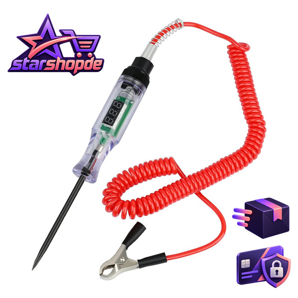 Xastro PrüFlampe KFZ Auto Schaltung Teststift 3-24 V Digitaler Led-SpannungsprüF-image