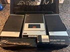 Sony Cassette Stereo TC-124 Solid State Portable w/ Speakers Microphone Org.Case