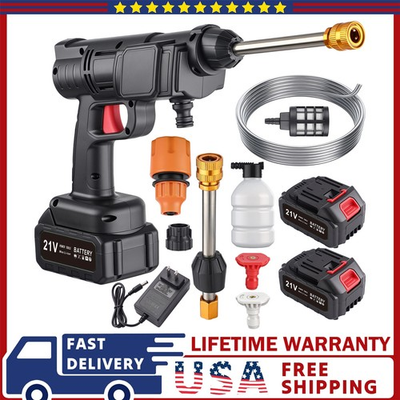 #ad Cordless Washer Kit 2 Batteries 600W High Pressure Gun for Car Floor Garden $29.87