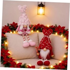 Valentine Decoration Gnomes Plush for Tiered Tray Tree Valentine's Day Redpink
