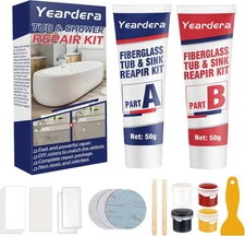 Tub Repair Kit, Shower Repair Kit, Super Strong and Waterproof Fiberglass Tub R