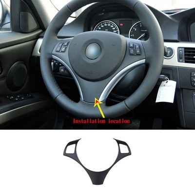 Mattschwarze Lenkrad Trim Abdeckung für 2005-2012 BMW 3 Serie E90 E92 E93