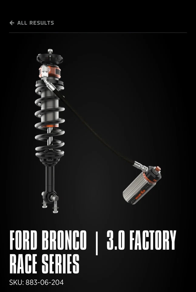 Fox пара заводской гонки серии 3.0 катушка над резервуар амортизатор для 21-24 Ford Bronco - Изображение 2 из 3