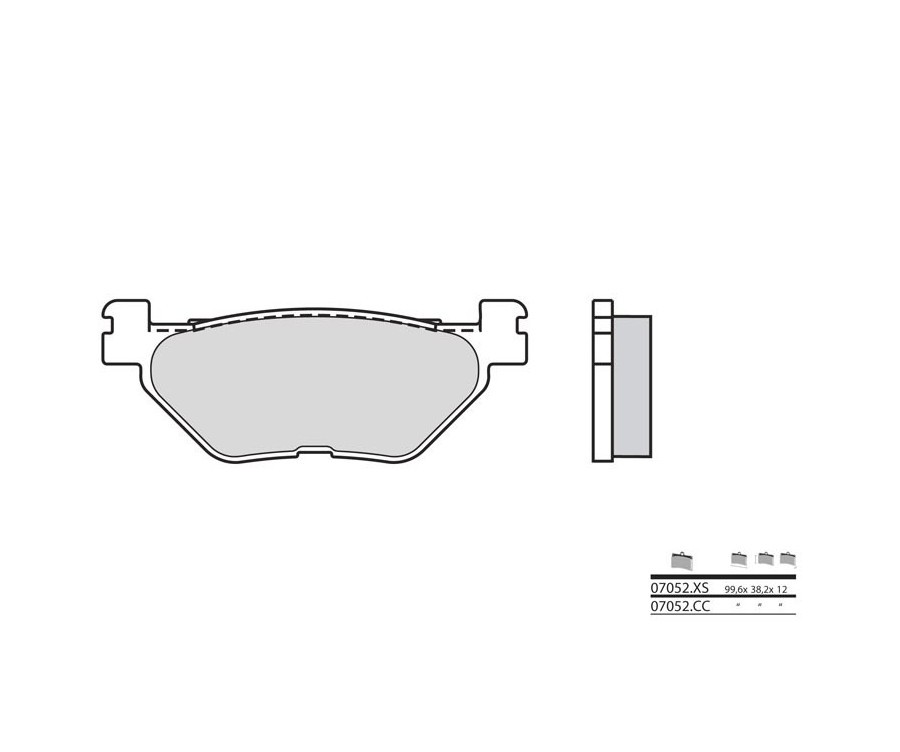 Plaquettes de frein BREMBO Scooter en métal fritté 07052XS pour étrier arrière