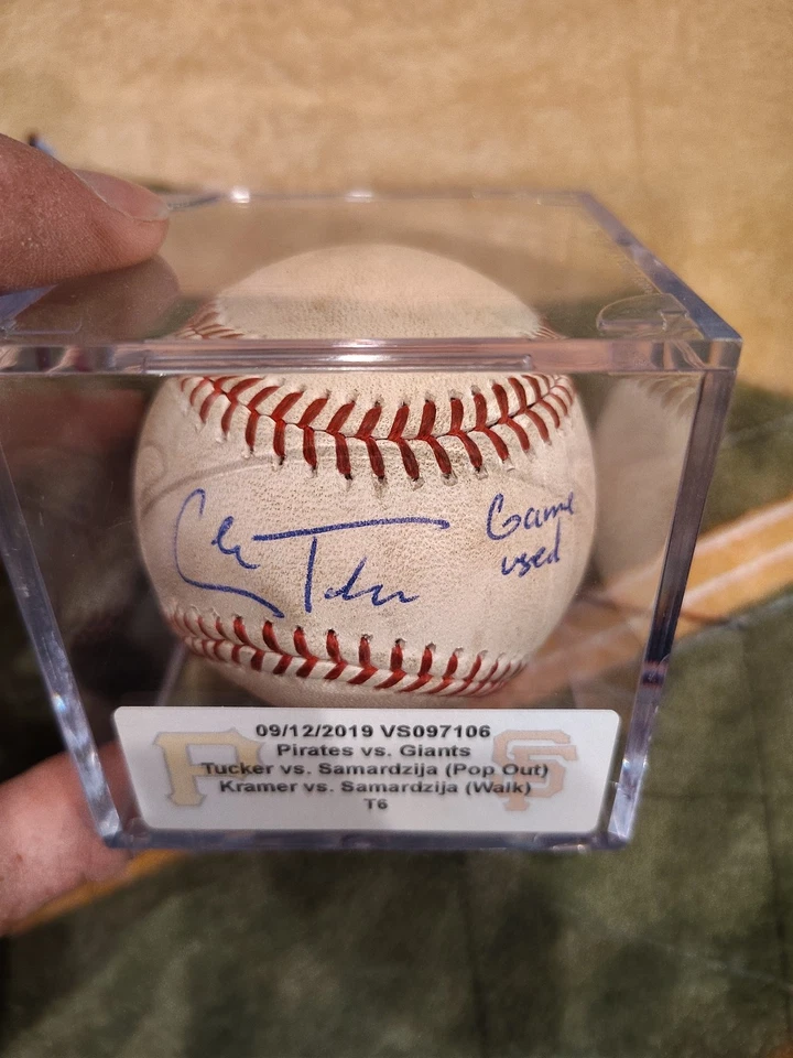Cole Tucker jogo autografado usado beisebol gigantes Jeff Samardzija MLB holográfico - Imagem 2 de 3