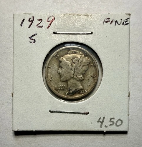 1929-S Mercury Dime 10C SILVER - Fine (F)
