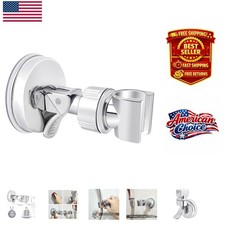 Adjustable Silver Shower Head Holder with Strong Suction Cup - No Drill Required