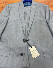 BOY'S SUIT - T.O. collection 2 piece Jacket/Pants Lt Grey Size 18 Husky