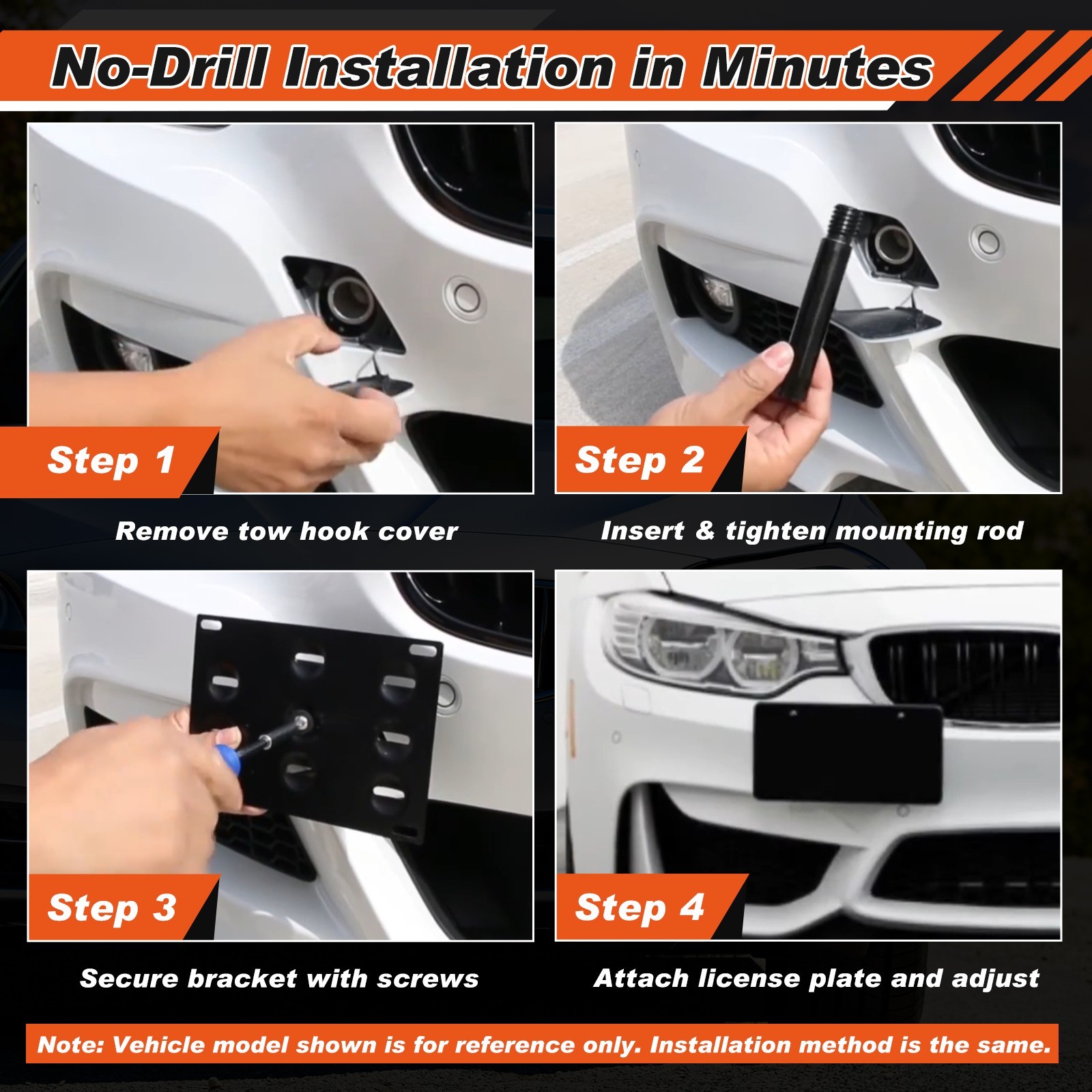 For Audi A4 S4 A5 S5 A7 S7 License Plate Bumper Tow Hook Mounting Bracket Holder
