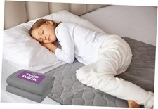 2X Potty Training Bed Pads for Waterproof Protection, Bed Protector 2 Pack Gray