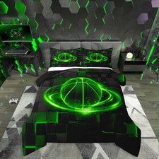 Twin Size Basketball Comforter Set for Boys Kids Teens Ultra Soft Microfiber ...