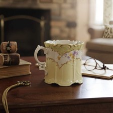 Antique Floral Porcelain Victorian Shaving Mug
