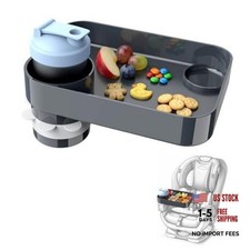 Car Seat Snack Tray for Kids, Mess-Free Square Travel Tray Cup 1 dark grey