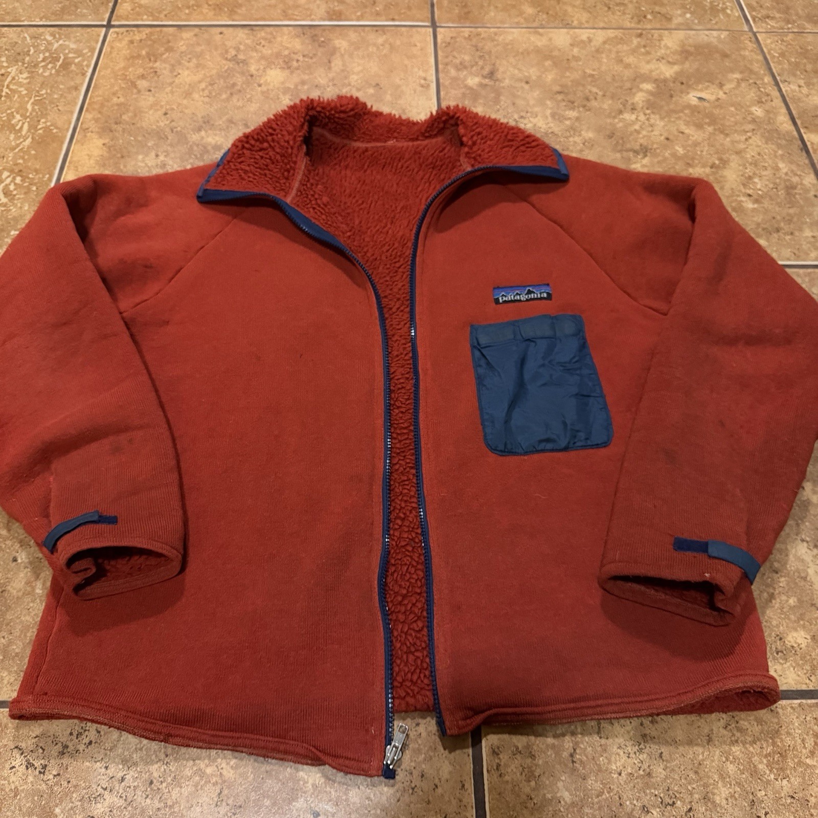 Patagonia jacket Reverse Pile Cardigan Rare Vintage 80s deep fleece image 2