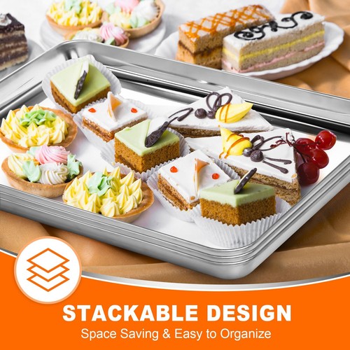 Baking Sheet Set of 12, Stainless Steel 16 Inche Cookie Sheets for Baking, Ba... - Picture 7 of 7