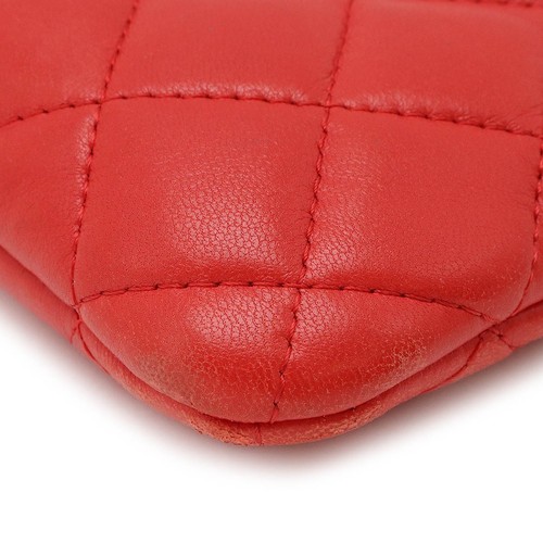 CHANEL Matlasse Coco Mark Mini Pouch Accessory Case Coin Case Lambskin Leather - Picture 3 of 8