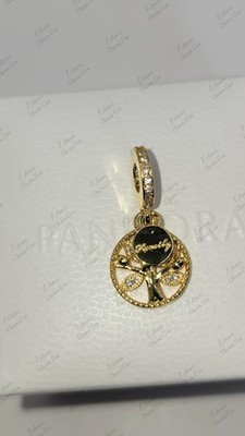 New Pandora Shine Gold Family Tree Heritage Dangle Bead family Charm w/box E59