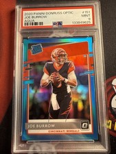 2020 Panini Donruss Joe Burrow Aqua Rated Rookie /299 #151 PSA 9