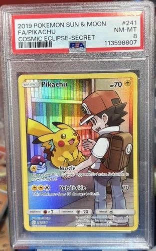 PSA 8 Sun And Moon Cosmic Eclipse Pikachu No. 241