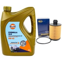 MotoröL Set Gulf Formula Ule 5W-40 4 Liter + ÖLfilter FüR Fiat Panda Ford Suzuki