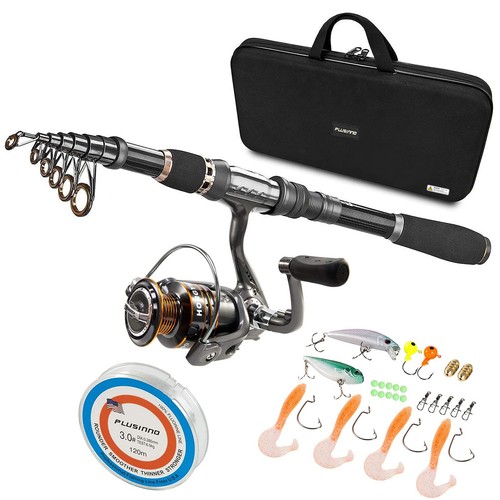 Telescopic Fishing Rod and Reel Combos Full Kit, Carbon Fiber Fishing Pole, 1...