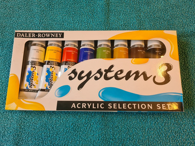 Daler Rowney, System 3 Acryl Auswahl Set, 8 x 75ml Tuben, neu und unbenutzt