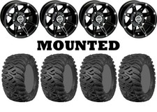 Kit 4 Itp Terracross Rt Xd Tires 26x9-12 On Moose 387x Black Wheels 1kxp