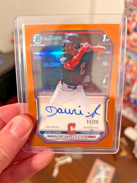 2026 Bowman 1st Dauri Fernandez Chrome Auto Orange Refractor /25