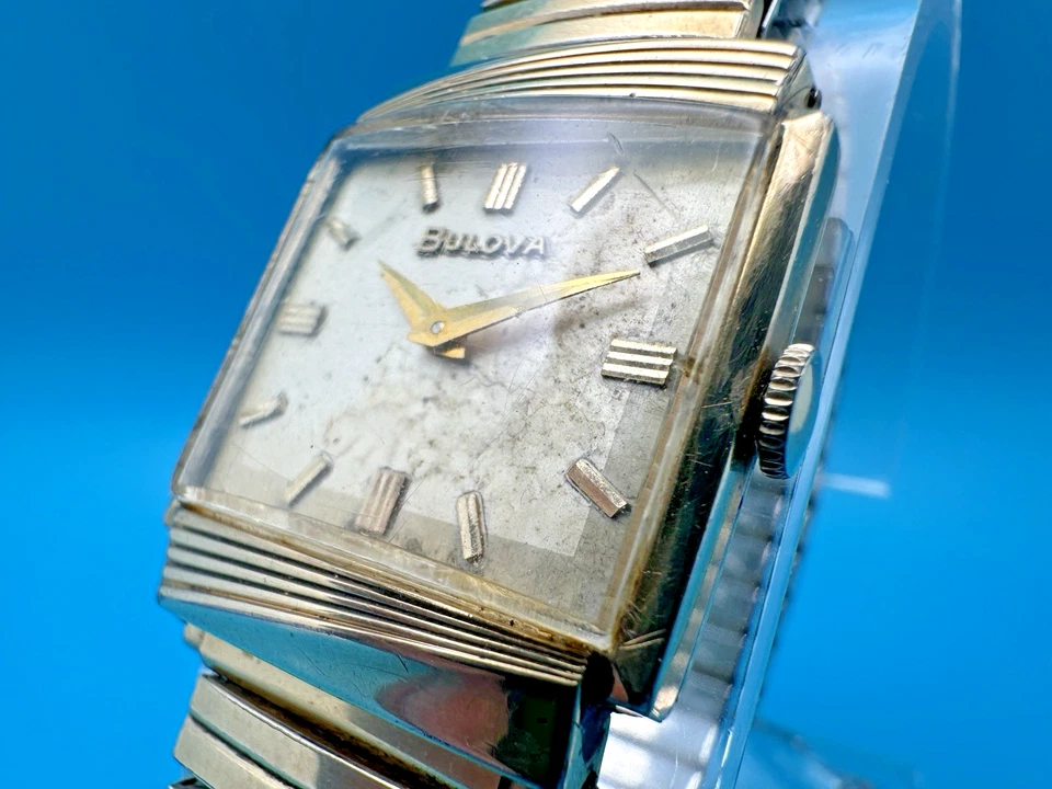 Vintage 1965 Bulova 10k RGP 20mm Square 17 Jewel Manual Wind Mens Watch (6236) - Image 4 of 4