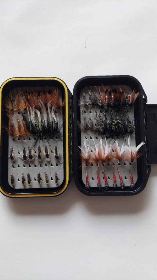 trucha salmón pesca con mosca moscas caja surtido con 60 moscas pesca con mosca  Foto 4 de 4