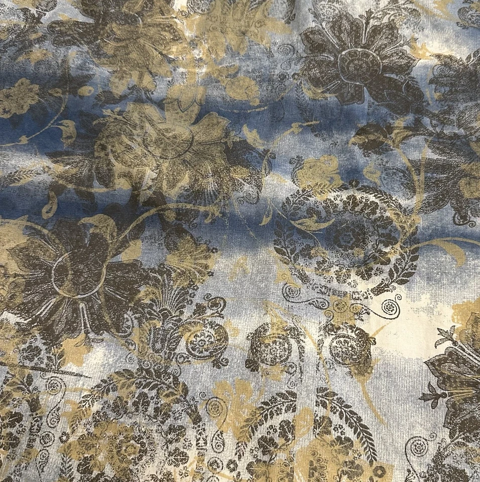 Indigo Palms Blue Beige Shirt Men’s L Abstract Floral Long Sleeve Button Up - Image 4 of 4