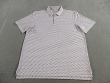 Vineyard Vines Polo Shirt Mens Large Red Blue White Print Performance Preppy