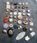 46 Vintage MOP Mother of Pearl Buttuns VARIOUS PATTERNS SIZES