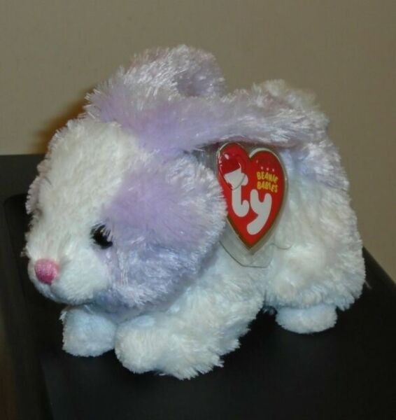 Sherbet 2011 Ty Beanie Babie Purple White 6in Easter Bunny Rabbit 3up 40944 for sale online