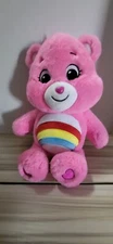 2020 Basic Fun Care Bears Cheer Bear Rainbow Pink Plush Stuffed Animal Toy 14"